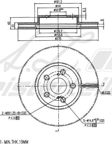 A.Z. Meisterteile AZMT-44-024-1948 - Disque de frein cwaw.fr