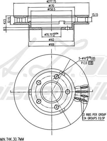 A.Z. Meisterteile AZMT-44-024-1902 - Disque de frein cwaw.fr