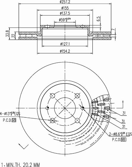 A.Z. Meisterteile AZMT-44-024-1491 - Disque de frein cwaw.fr