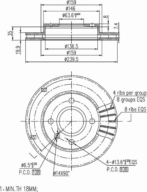 A.Z. Meisterteile AZMT-44-024-1492 - Disque de frein cwaw.fr