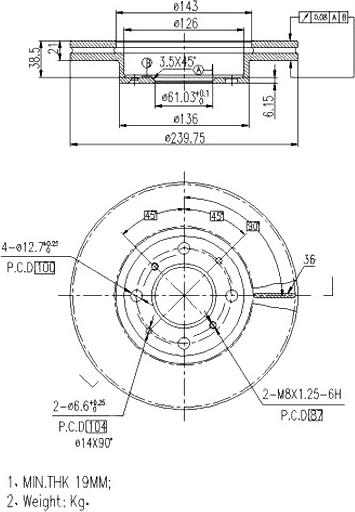 A.Z. Meisterteile AZMT-44-024-1449 - Disque de frein cwaw.fr