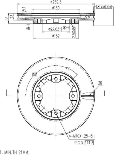 A.Z. Meisterteile AZMT-44-024-1450 - Disque de frein cwaw.fr