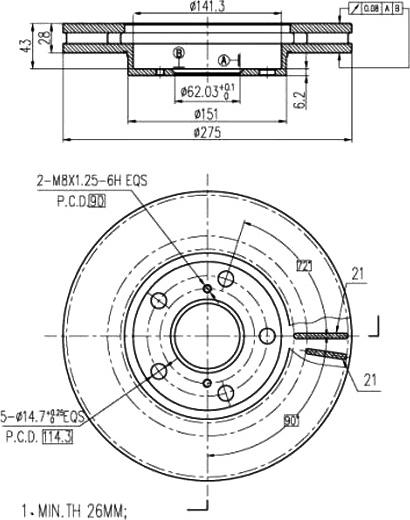 A.Z. Meisterteile AZMT-44-024-1458 - Disque de frein cwaw.fr