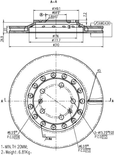 A.Z. Meisterteile AZMT-44-024-1409 - Disque de frein cwaw.fr