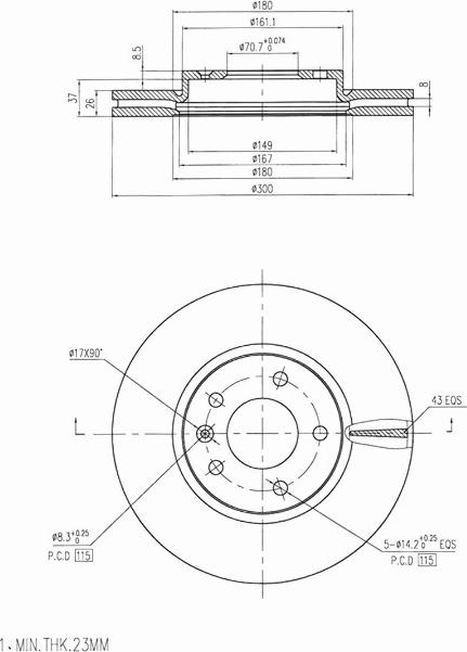 A.Z. Meisterteile AZMT-44-024-1406 - Disque de frein cwaw.fr