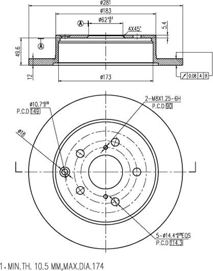 A.Z. Meisterteile AZMT-44-024-1403 - Disque de frein cwaw.fr