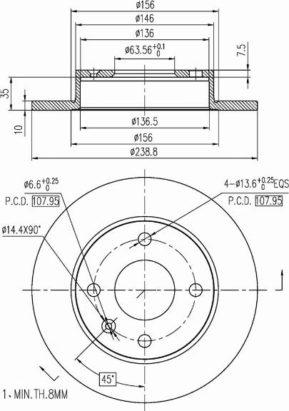 A.Z. Meisterteile AZMT-44-024-1414 - Disque de frein cwaw.fr