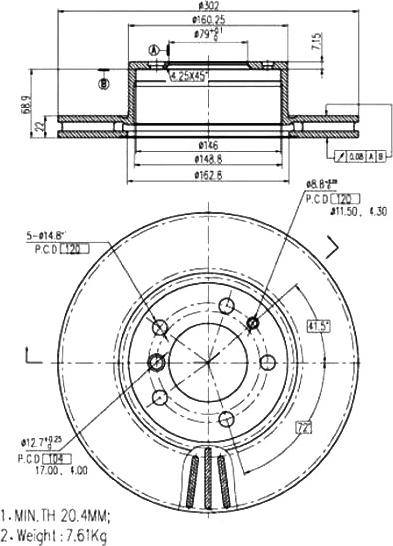 A.Z. Meisterteile AZMT-44-024-1416 - Disque de frein cwaw.fr