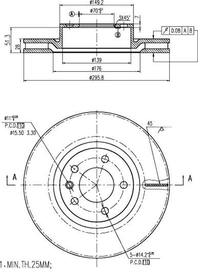 A.Z. Meisterteile AZMT-44-024-1437 - Disque de frein cwaw.fr