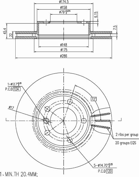 A.Z. Meisterteile AZMT-44-024-1428 - Disque de frein cwaw.fr