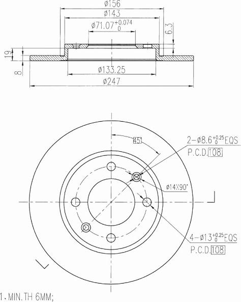 A.Z. Meisterteile AZMT-44-024-1423 - Disque de frein cwaw.fr