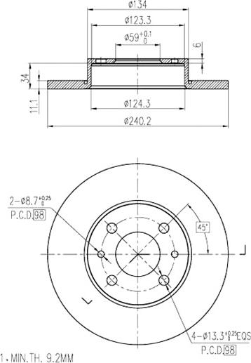 A.Z. Meisterteile AZMT-44-024-1422 - Disque de frein cwaw.fr