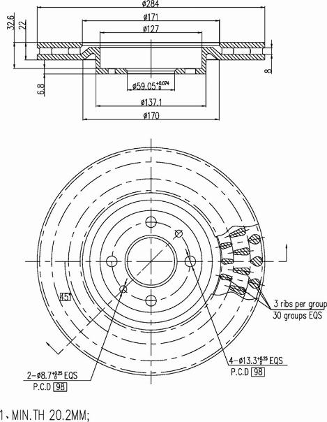 A.Z. Meisterteile AZMT-44-024-1427 - Disque de frein cwaw.fr