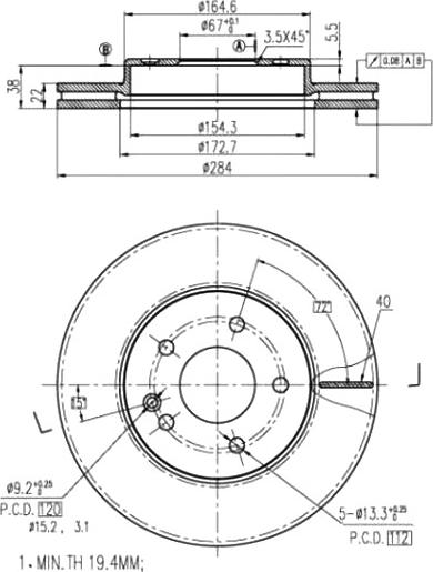 A.Z. Meisterteile AZMT-44-024-1473 - Disque de frein cwaw.fr