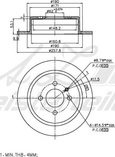 A.Z. Meisterteile AZMT-44-024-1565 - Disque de frein cwaw.fr