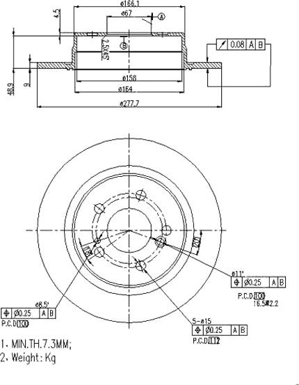 A.Z. Meisterteile AZMT-44-024-1503 - Disque de frein cwaw.fr