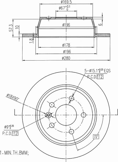 A.Z. Meisterteile AZMT-44-024-1519 - Disque de frein cwaw.fr