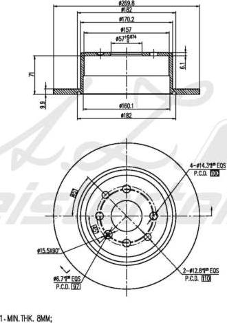 A.Z. Meisterteile AZMT-44-024-1587 - Disque de frein cwaw.fr