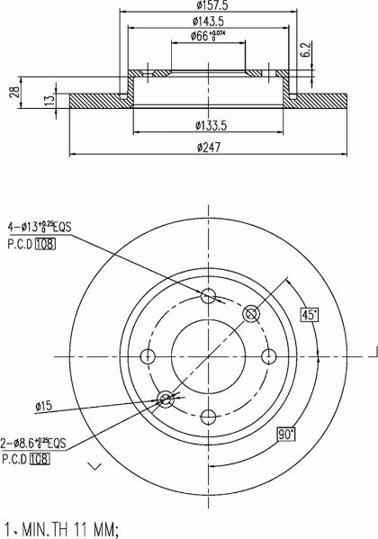 A.Z. Meisterteile AZMT-44-024-1535 - Disque de frein cwaw.fr