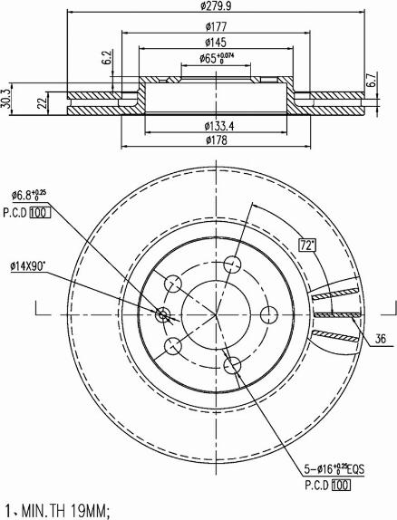 A.Z. Meisterteile AZMT-44-024-1528 - Disque de frein cwaw.fr