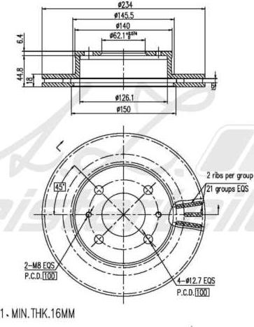 A.Z. Meisterteile AZMT-44-024-1693 - Disque de frein cwaw.fr