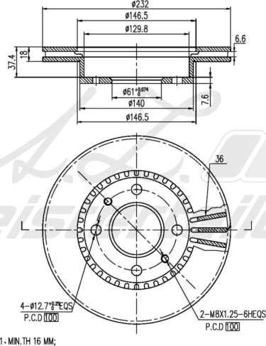 A.Z. Meisterteile AZMT-44-024-1642 - Disque de frein cwaw.fr