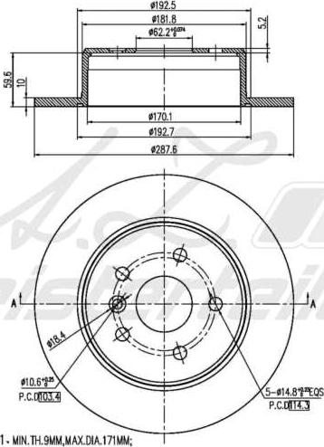 A.Z. Meisterteile AZMT-44-024-1609 - Disque de frein cwaw.fr