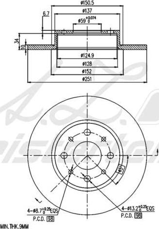 A.Z. Meisterteile AZMT-44-024-1626 - Disque de frein cwaw.fr