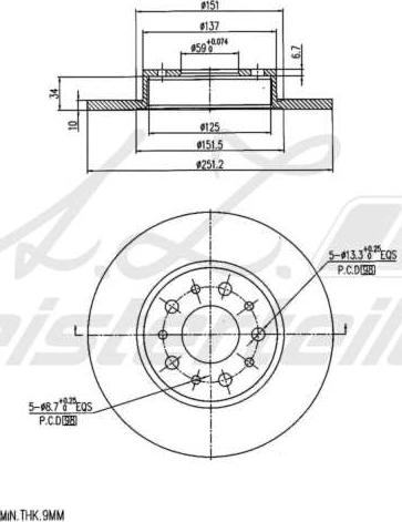 A.Z. Meisterteile AZMT-44-024-1676 - Disque de frein cwaw.fr