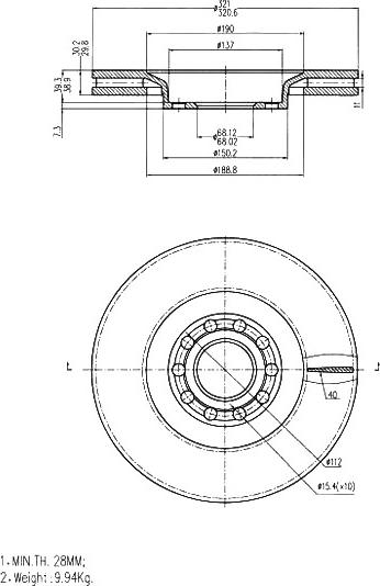 A.Z. Meisterteile AZMT-44-024-1099 - Disque de frein cwaw.fr