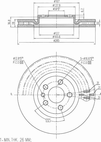 A.Z. Meisterteile AZMT-44-024-1098 - Disque de frein cwaw.fr