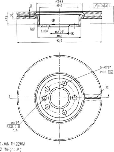 A.Z. Meisterteile AZMT-44-024-1093 - Disque de frein cwaw.fr