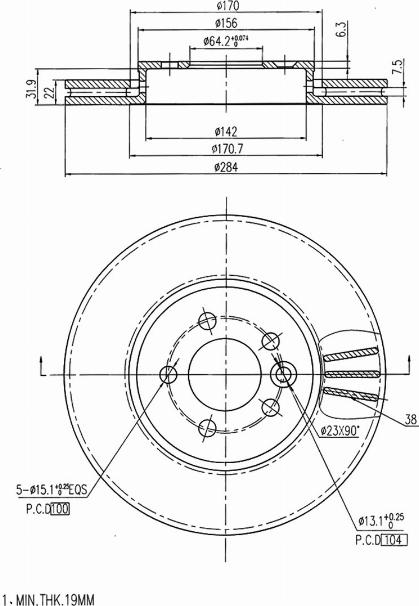 A.Z. Meisterteile AZMT-44-024-1045 - Disque de frein cwaw.fr