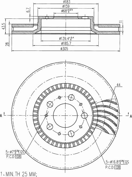 A.Z. Meisterteile AZMT-44-024-1043 - Disque de frein cwaw.fr