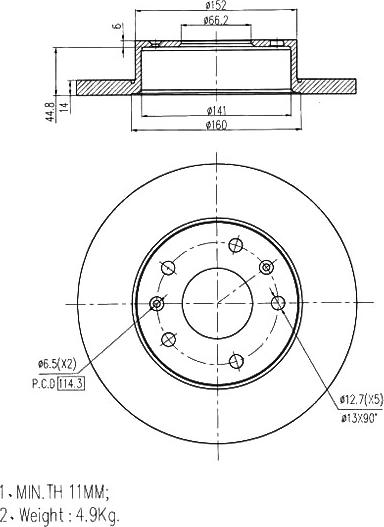 A.Z. Meisterteile AZMT-44-024-1052 - Disque de frein cwaw.fr