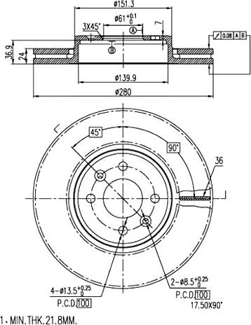 A.Z. Meisterteile AZMT-44-024-1069 - Disque de frein cwaw.fr