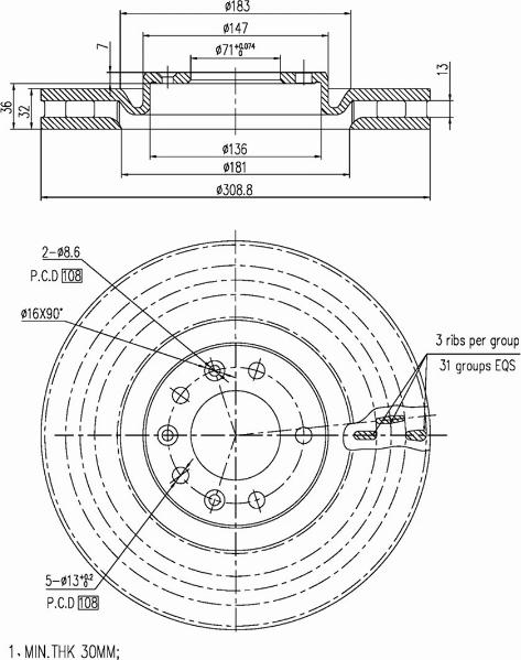 A.Z. Meisterteile AZMT-44-024-1060 - Disque de frein cwaw.fr