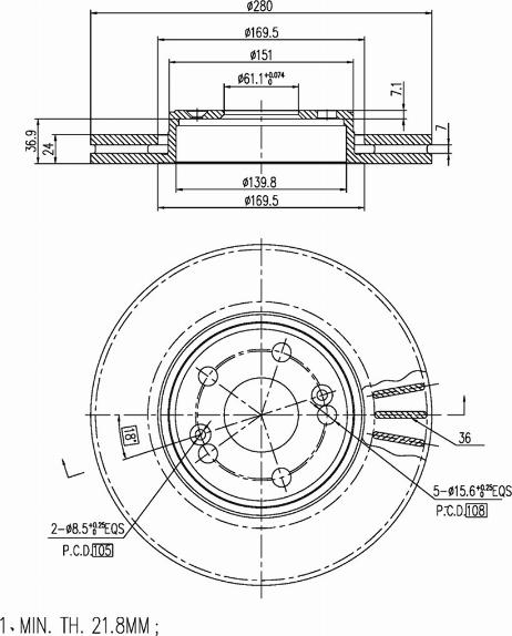 A.Z. Meisterteile AZMT-44-024-1068 - Disque de frein cwaw.fr