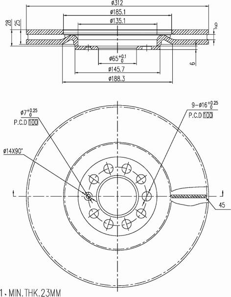 A.Z. Meisterteile AZMT-44-024-1063 - Disque de frein cwaw.fr