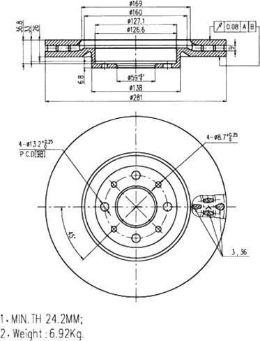 A.Z. Meisterteile AZMT-44-024-1067 - Disque de frein cwaw.fr