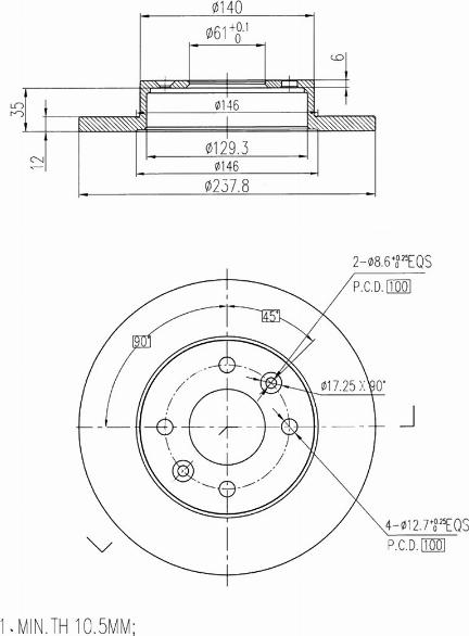 A.Z. Meisterteile AZMT-44-024-1005 - Disque de frein cwaw.fr