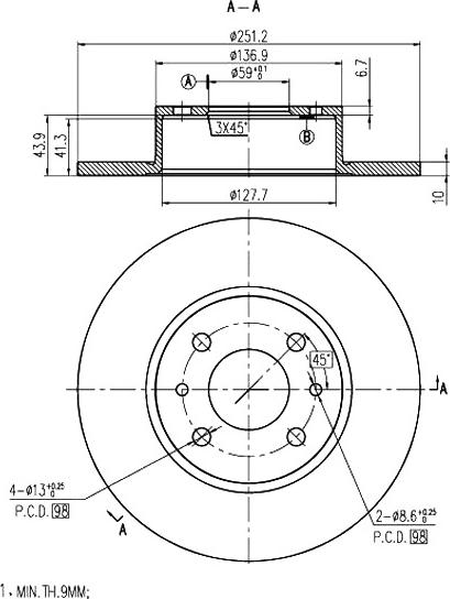 A.Z. Meisterteile AZMT-44-024-1008 - Disque de frein cwaw.fr