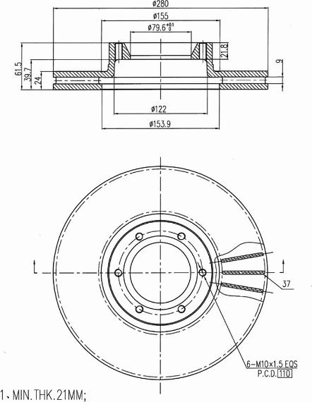 A.Z. Meisterteile AZMT-44-024-1038 - Disque de frein cwaw.fr