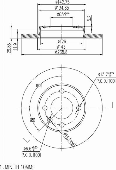 A.Z. Meisterteile AZMT-44-024-1024 - Disque de frein cwaw.fr