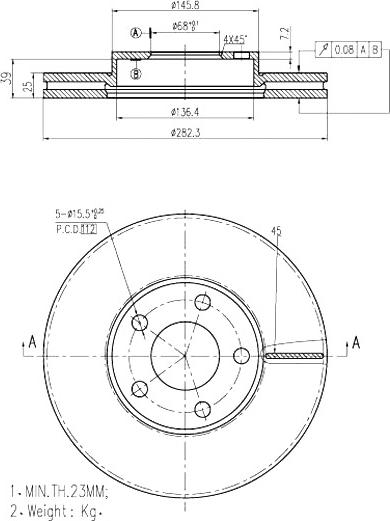 A.Z. Meisterteile AZMT-44-024-1021 - Disque de frein cwaw.fr