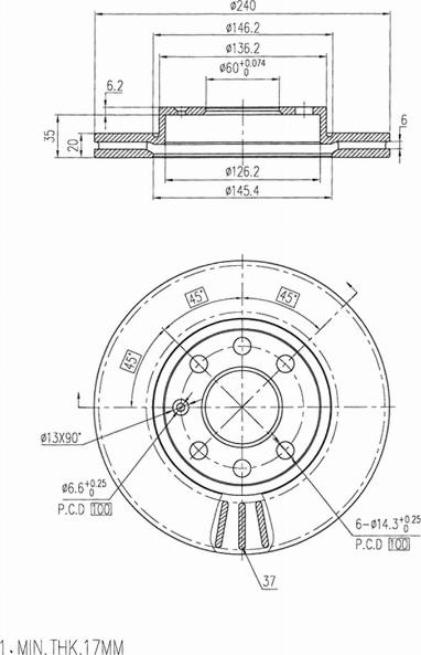 A.Z. Meisterteile AZMT-44-024-1075 - Disque de frein cwaw.fr