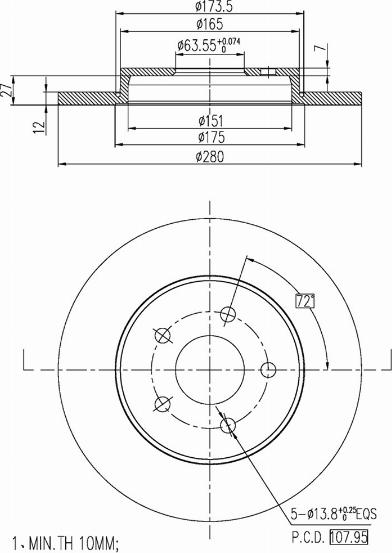 A.Z. Meisterteile AZMT-44-024-1071 - Disque de frein cwaw.fr