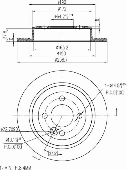 A.Z. Meisterteile AZMT-44-024-1073 - Disque de frein cwaw.fr