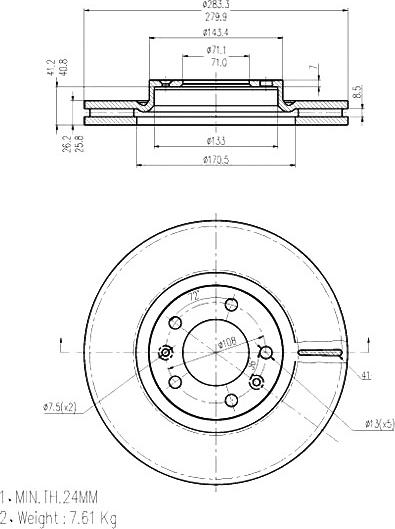 A.Z. Meisterteile AZMT-44-024-1077 - Disque de frein cwaw.fr