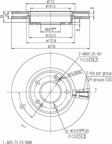 A.Z. Meisterteile AZMT-44-024-1144 - Disque de frein cwaw.fr